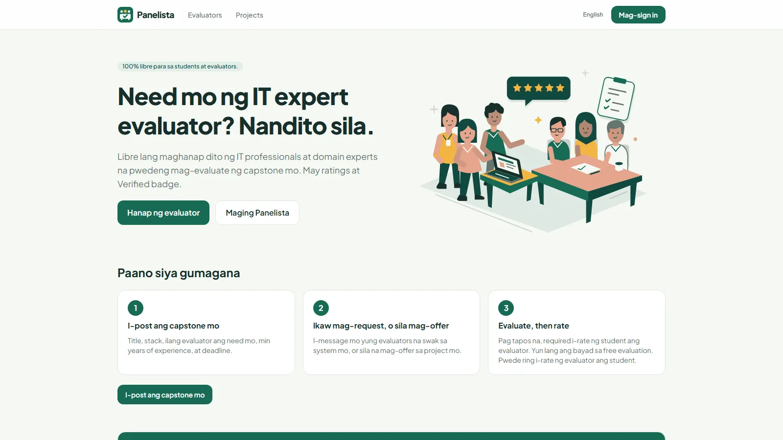 Panelista: Capstone Evaluator Marketplace